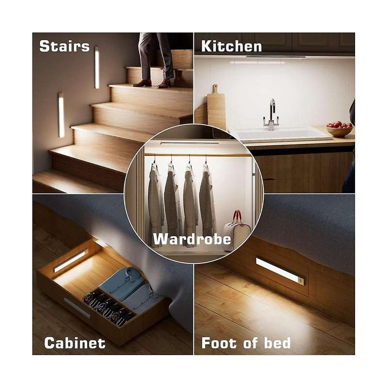Wireless LED Lamp Intelligent Human Sensing Ultra-Thin LED Light, Magnetic Strip Light USB Light for