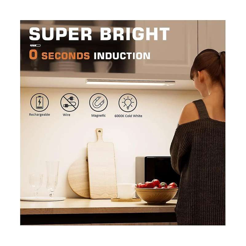 Wireless LED Lamp Intelligent Human Sensing Ultra-Thin LED Light, Magnetic Strip Light USB Light for