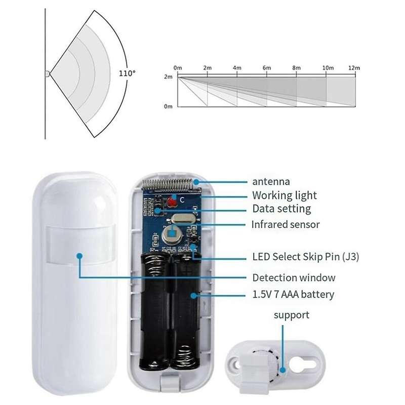 Wireless Motion Sensor for 433MH Home Security Alarm System Infrared PIR Motion Detector