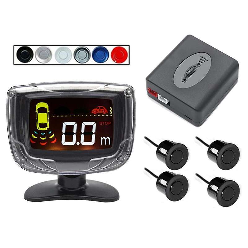 Wireless Parking Sensor Kit Lcd Display 4 Radar Probes 65db Buzzer Alert Reverse Parking Monitoring