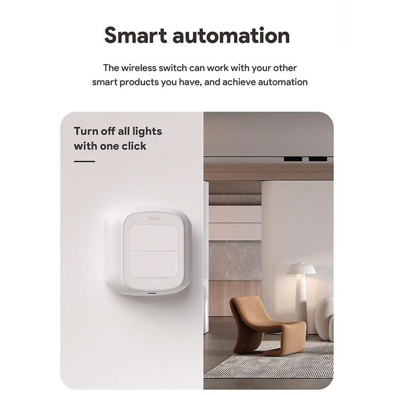 Wireless Smart Switch Double Mini Smart Button Switch Multi-Function Tuya Smart Zigbee Switch for Ho