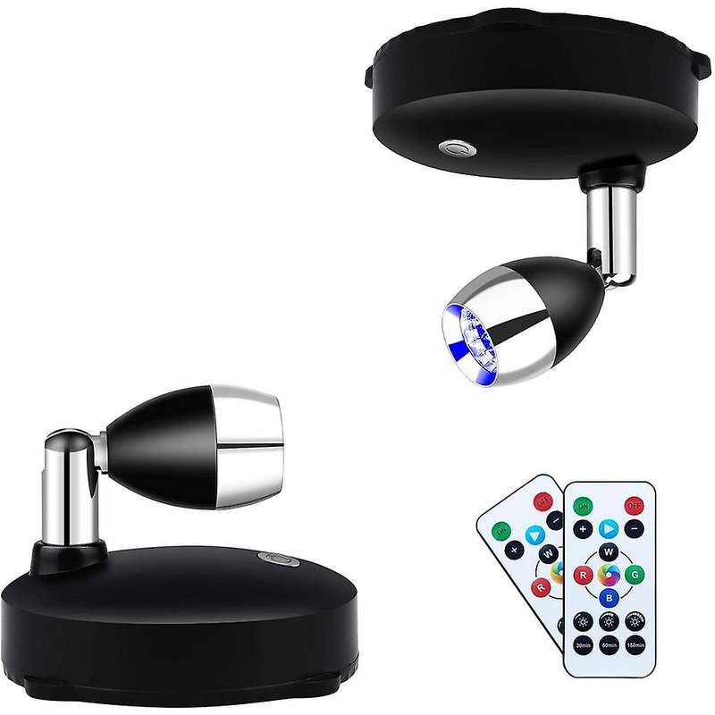 Wireless Spotlight Battery Operated Accent Lights,dimmable Led Spotlights with Remote Rotatable Wall