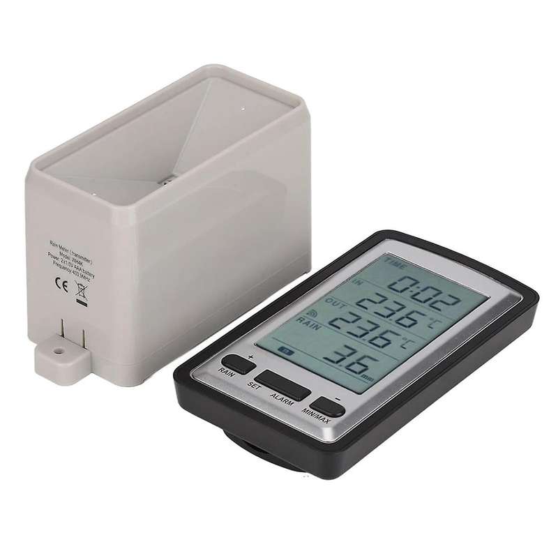 Wireless Rain Meter Gauge Weather Station Indoor/Outdoor Temperature Recorder