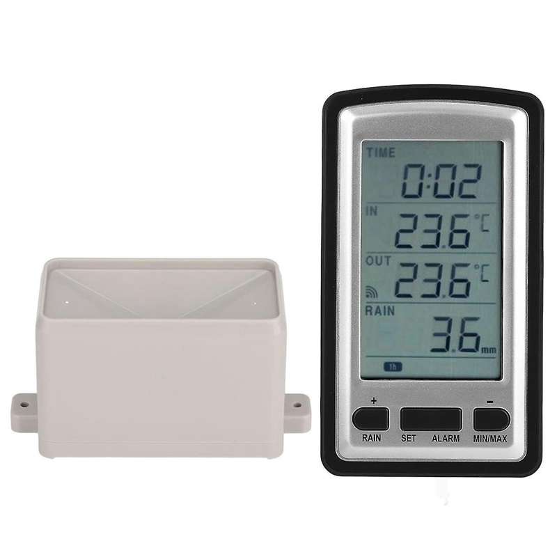 Wireless Rain Meter Gauge Weather Station Indoor/Outdoor Temperature Recorder