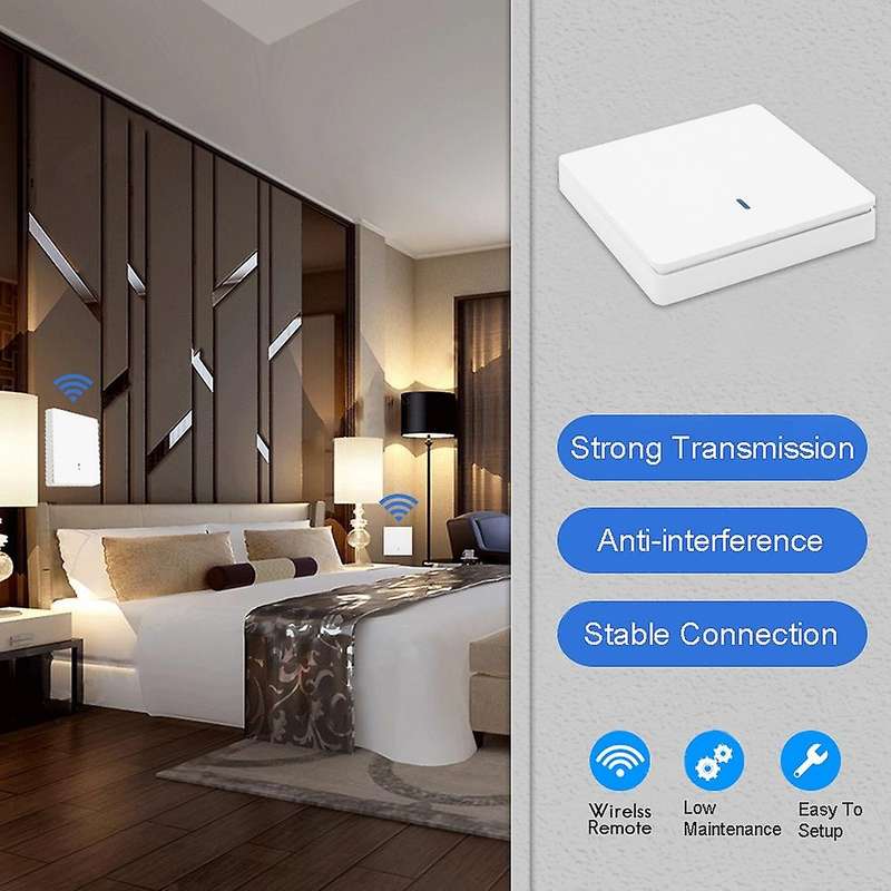 Wireless Smart Light Switch RF 433MHz Lighting Control Intelligent Switch AC 90-250V 10A Module( 1