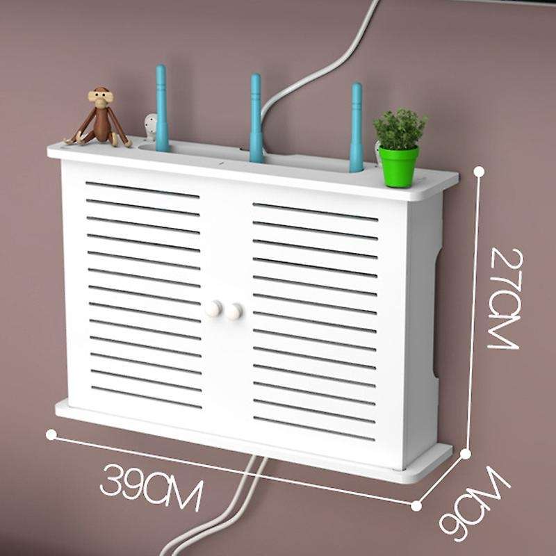 Wireless Wifi Router Storage Boxes Wooden Box Cable Plus Wire Bracket Wall Hanging Plug Board Shelf