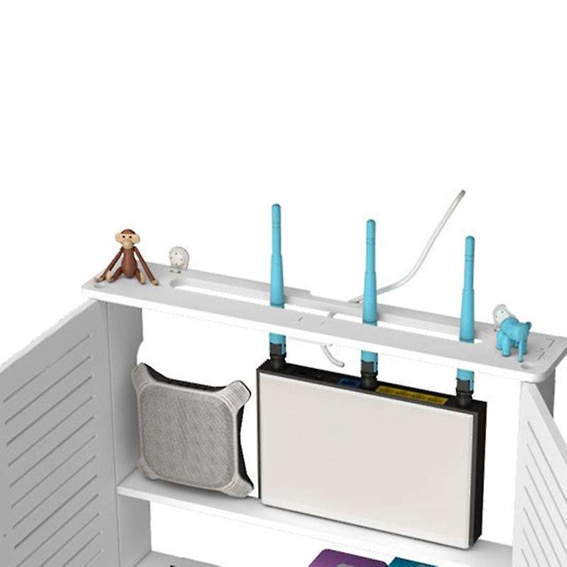 Wireless Wifi Router Storage Boxes Wooden Box Cable Plus Wire Bracket Wall Hanging Plug Board Shelf