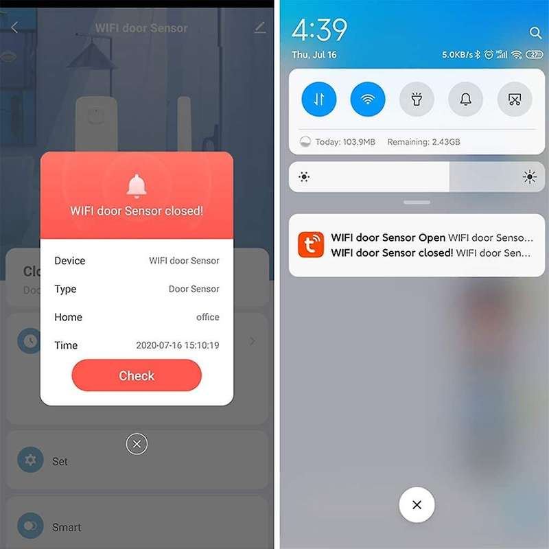 Wireless WIFI Window and Door Alarms for Home Smartphone App Control Alarm Notification Push