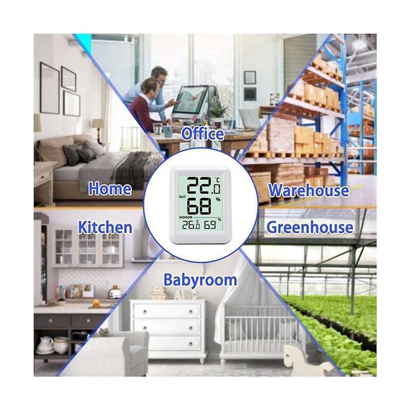 Wireless Thermometer Hygrometer Babyroom Digital Lcd Temperature Humidity Monitor Indoor Outdoor Wea