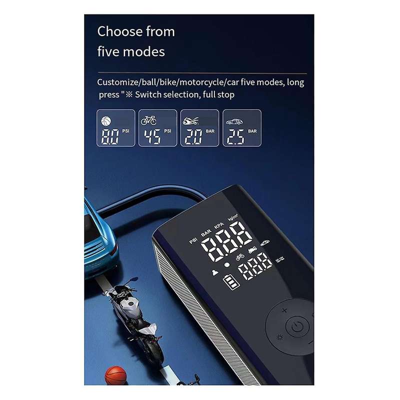 Wireless Tyre Air Pump Portable Car Air Compressor for Motorcycles Pickup Truck Digital Super Powe
