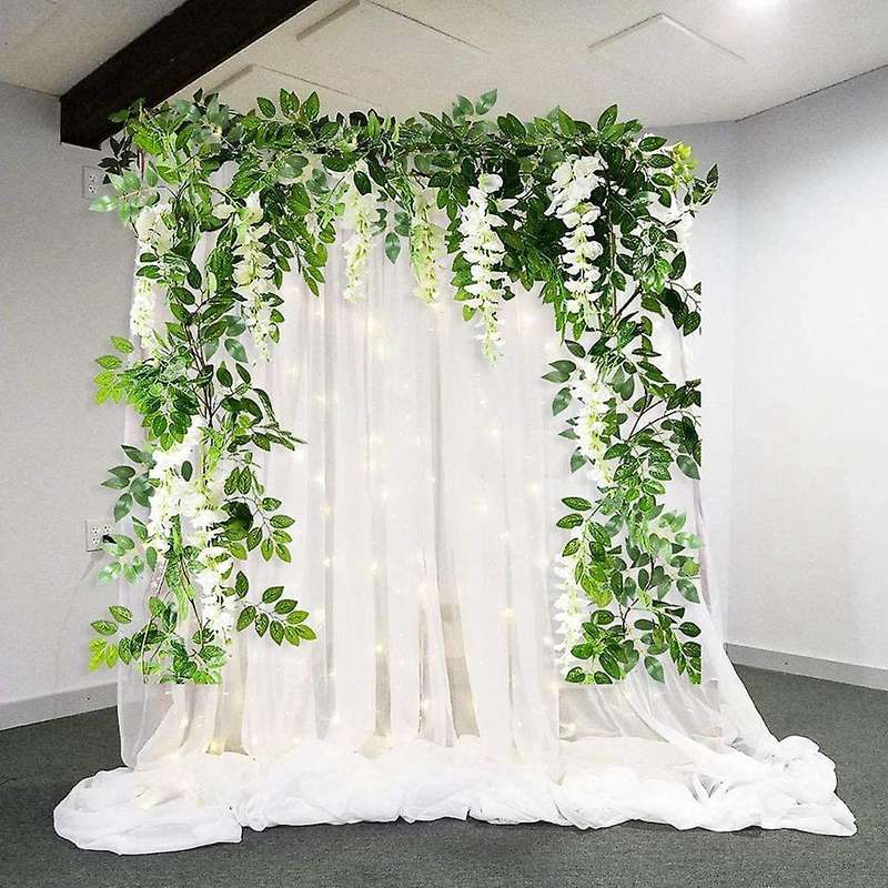 Wisteria Vines Garland,Hanging Wisteria Artificial Flowers Strings, Plants Vine Ratta Hanging Garla