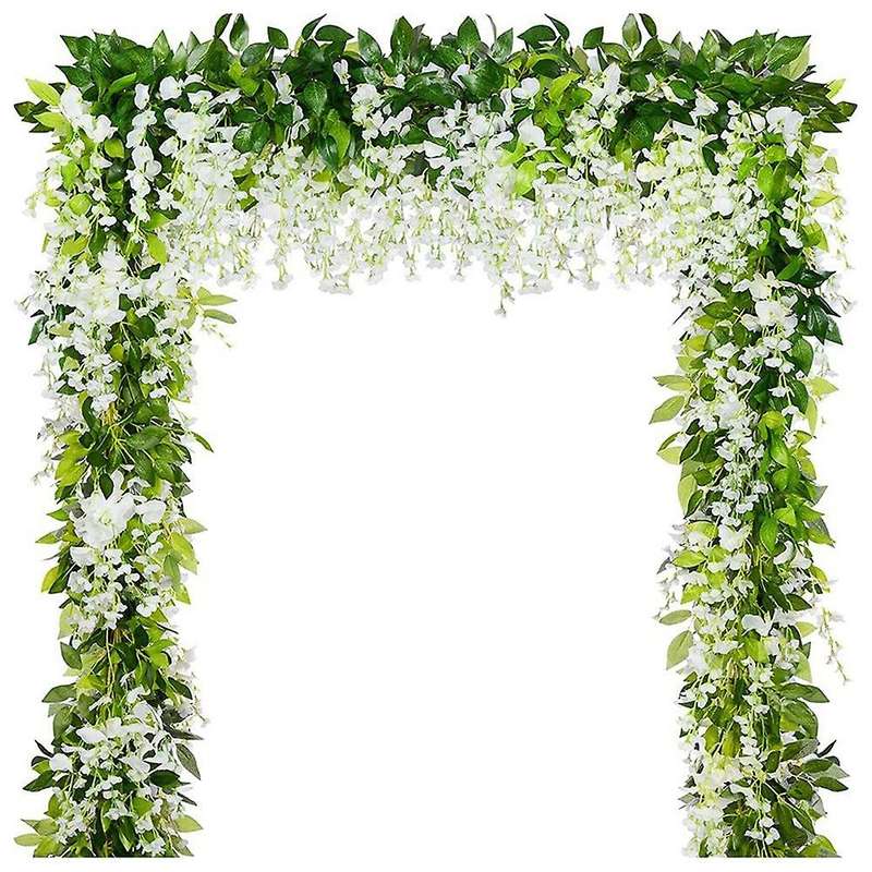 Wisteria Vines Garland,Hanging Wisteria Artificial Flowers Strings, Plants Vine Ratta Hanging Garla