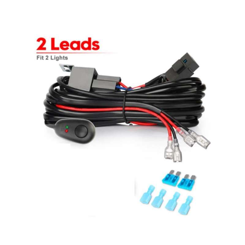 Wiring Harness Kit for 2 Light Fuse On-off Switch 12v 40a Relay 180 W/ 300w for 4-52 Inch Led Work