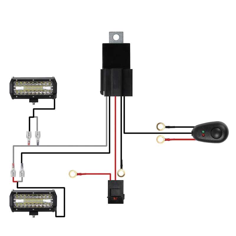 Wiring Harness Kit Fuse Relay Switch 40A 12V for LED Work Driving Light HID Bar