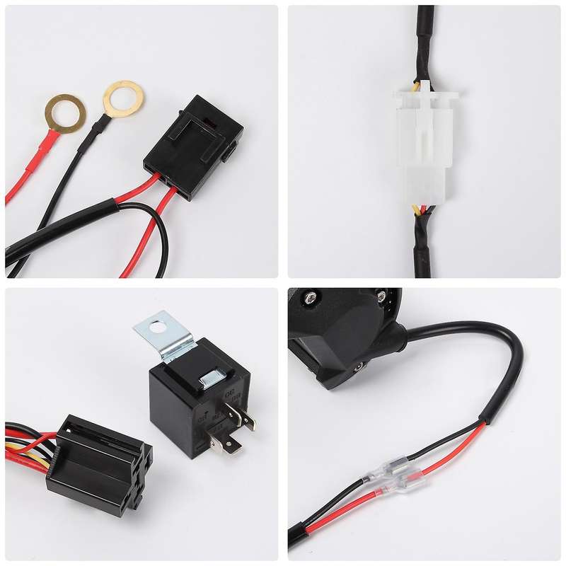 Wiring Harness Kit Fuse Relay Switch 40A 12V for LED Work Driving Light HID Bar