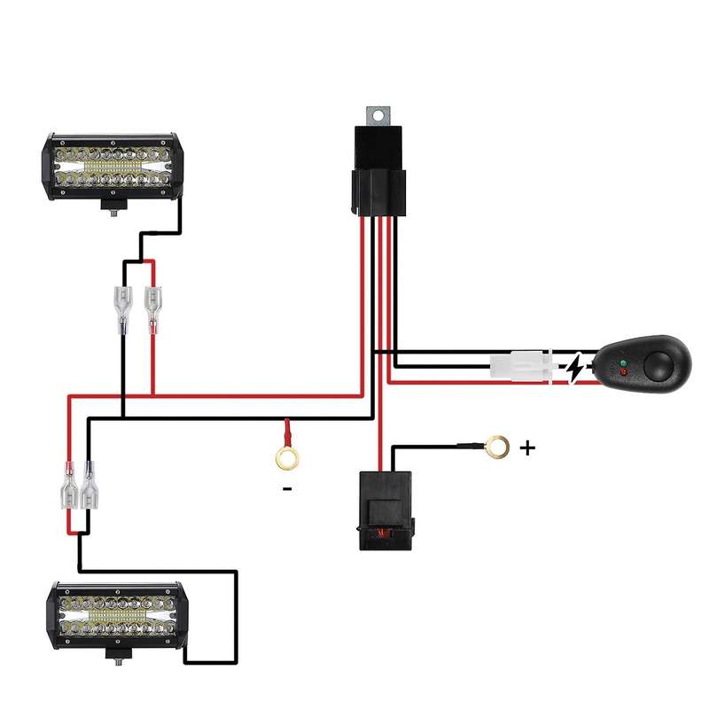 Wiring Harness Kit Fuse Relay Switch 40A 12V for LED Work Driving Light HID Bar