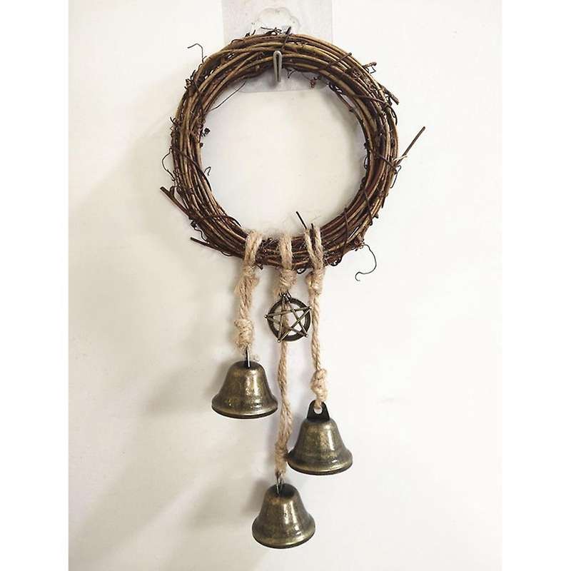 Witch Bells Handmade Pentagram Witch Rattan Bells Home Protection Door Hanger Hanging Witch Bells Ho