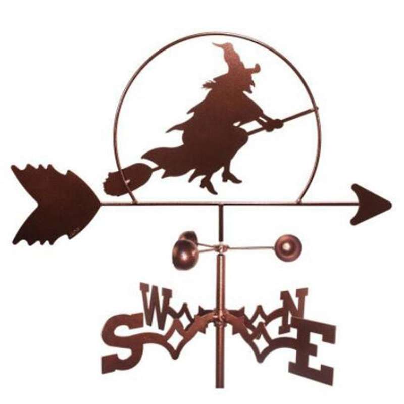 Witch Weather Vane Stainless Steel Spray Paint European-Style Gardening Metal Craft Ornaments