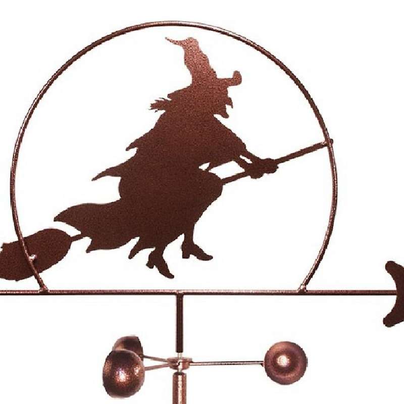 Witch Weather Vane Stainless Steel Spray Paint European-Style Gardening Metal Craft Ornaments