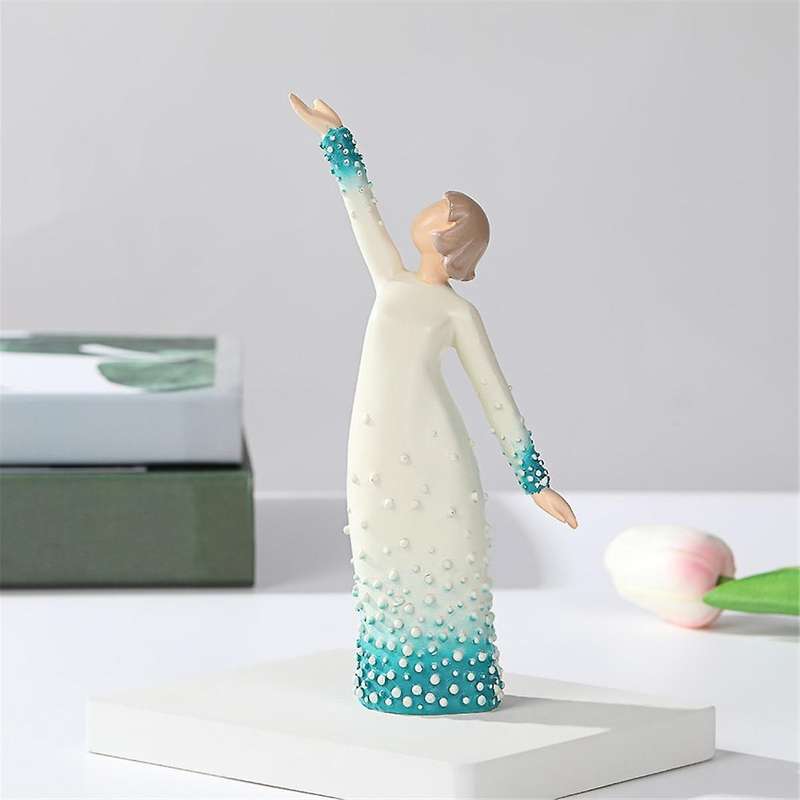 Woman Lifting Hand Woman Figurine Art Statue Lover Sculpture Ornament Desktop Decor Office Decoratio