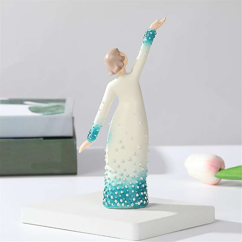 Woman Lifting Hand Woman Figurine Art Statue Lover Sculpture Ornament Desktop Decor Office Decoratio