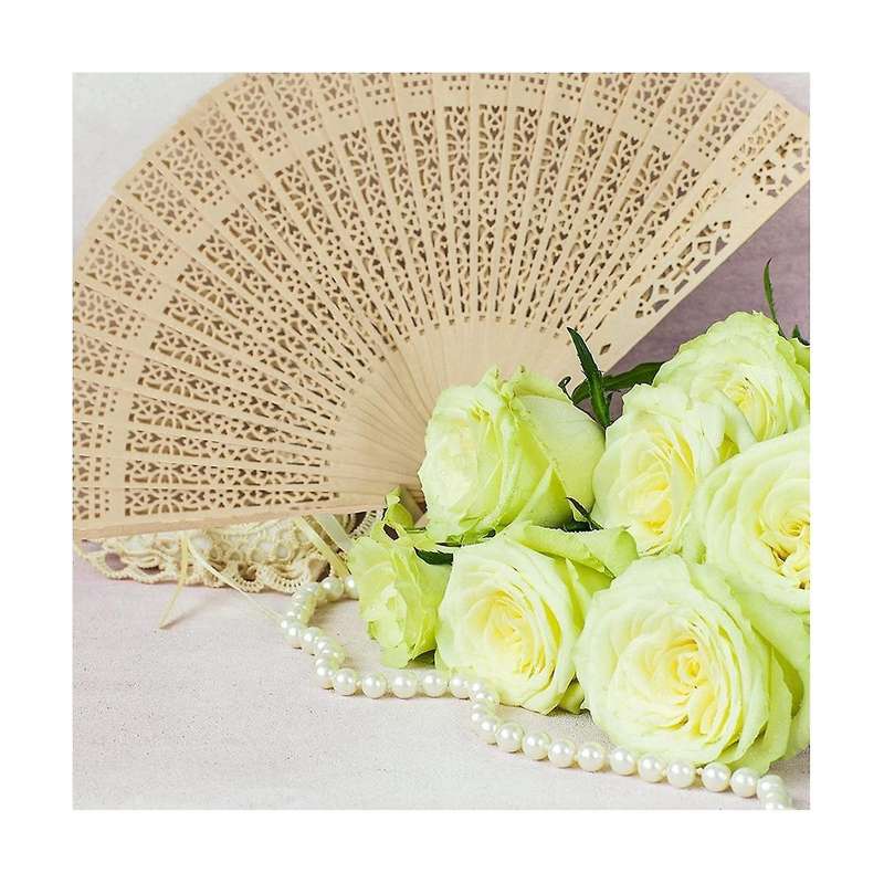 Women Wooden Fan Folding Hand Fan Wooden Fan with Bag Gold Fan for Favors Fan Bridal Party Favor Fo