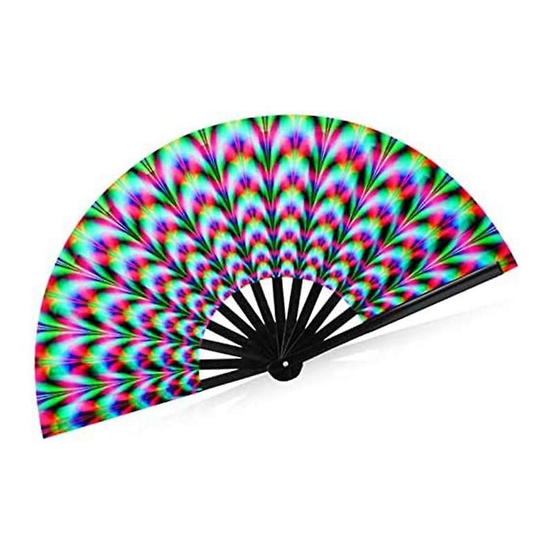 Women Raves Fold Hand Fan Fluorescence Glow Party Club Prom Disco Freaky Pub Decorative Folding Fans