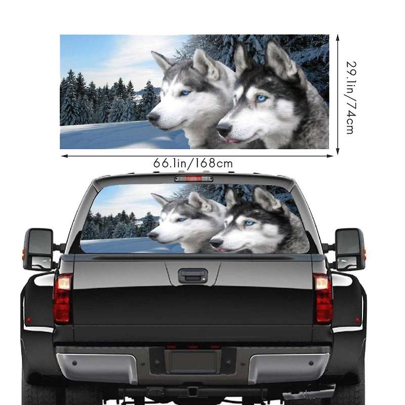 Wolf for Truck Suv Pickup 3D Rear Windshield Decal Sticker Decor Rear Window Glass Poster 66.1 x 29.