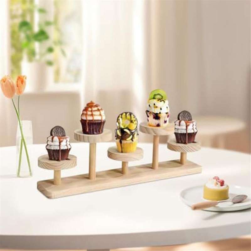 Wood Display Risers Stand 5tier Wooden Display Riser Shelf Perfume Organizer Shelf Figures Cupcake D