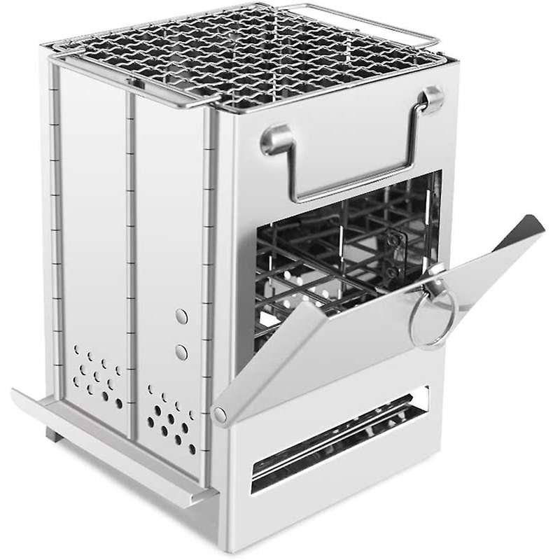 Wood Burning Camp Stove Portable Backpacking Stove Folding Grill, Perfect for Outdoor Camping Hiking
