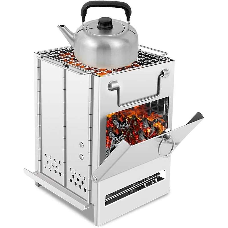 Wood Burning Camp Stove Portable Backpacking Stove Folding Grill, Perfect for Outdoor Camping Hiking