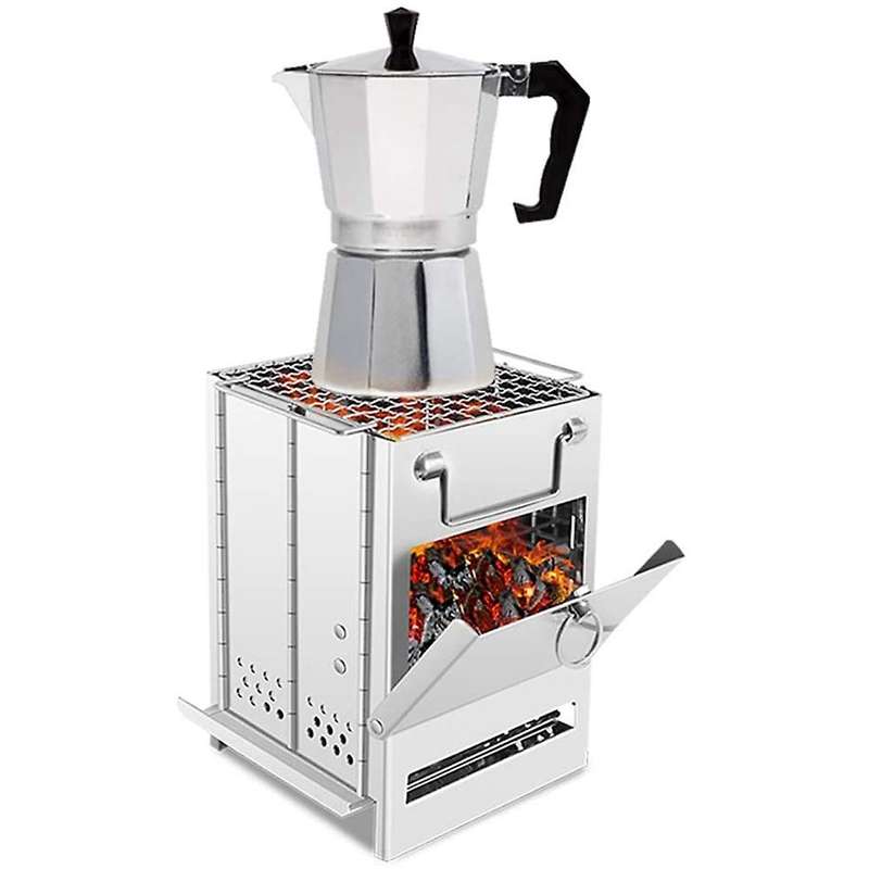 Wood Burning Camp Stove Portable Backpacking Stove Folding Grill, Perfect for Outdoor Camping Hiking