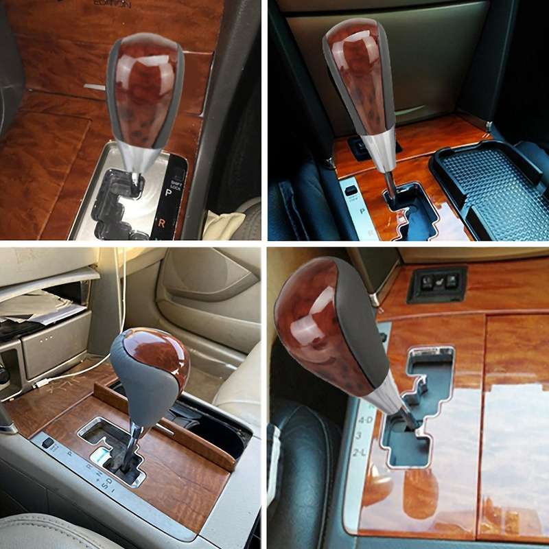 Wood Grain Car Gear Shift Knob for / Fortuner Crown Land Cruiser Lever Shifter Stick Black