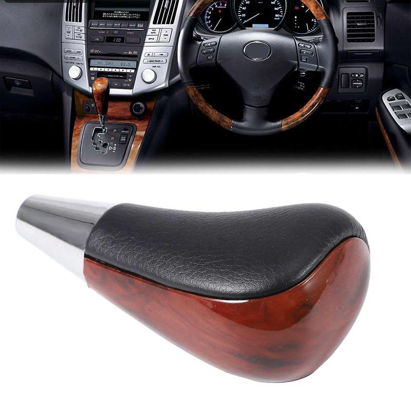 Wood Grain Car Gear Shift Knob for / Fortuner Crown Land Cruiser Lever Shifter Stick Black