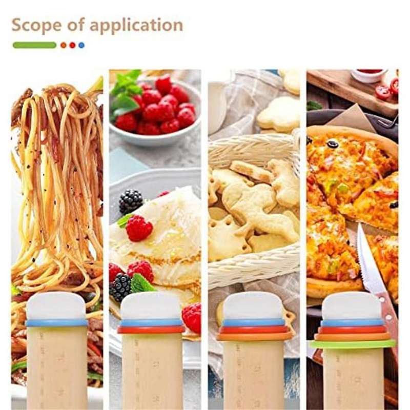 Wood Rolling Pin with 4 Adjustable Thickness Rings, Non-stick Dough Roller for Baking,pizza Roller f