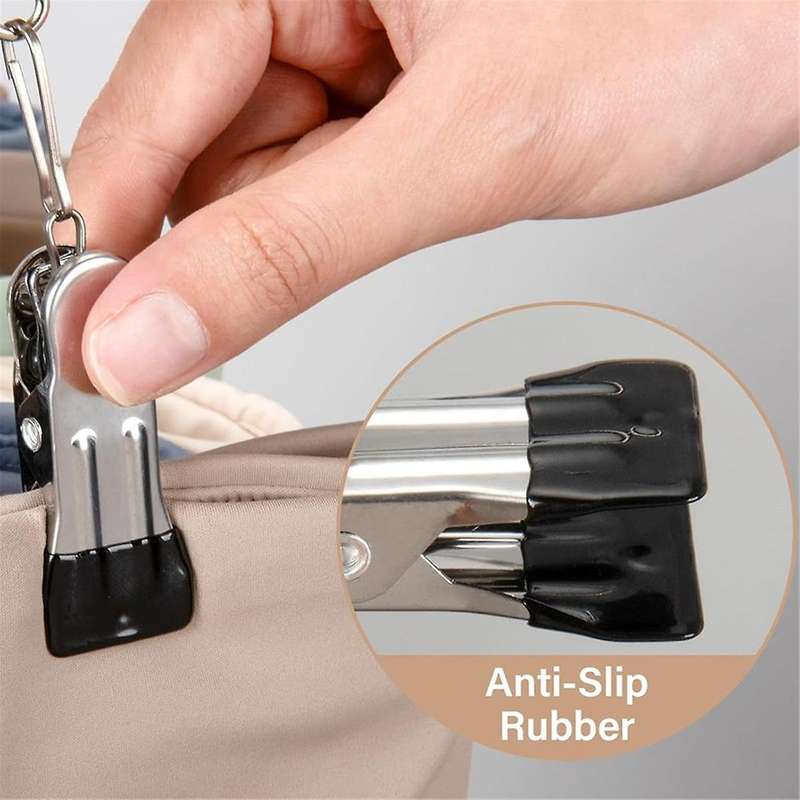 Wood Hanger for Pants, Wooden Pants Hangers with 12 Nonslip Clips, Set of 2 Legging Organizer for Cl