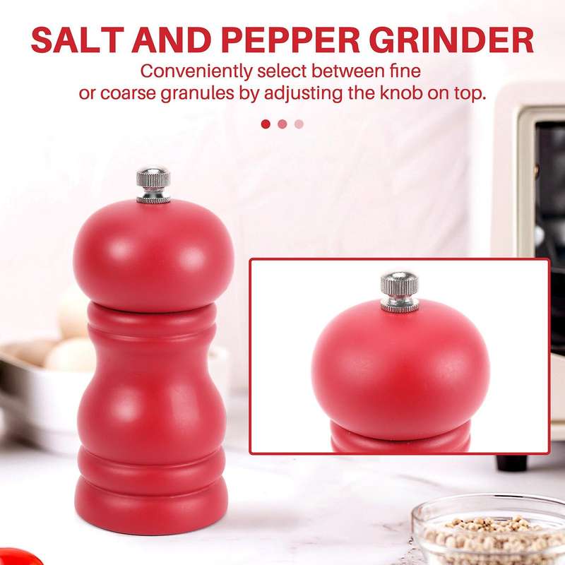 Wood Salt and Pepper Grinder Set Manual Pepper Salt Mill Shaker, Solid Wood with Adjustable Coarsen