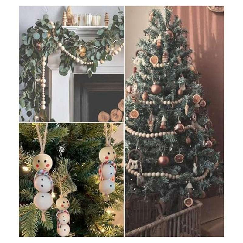 Wooden Beads for Crafts,wood Beads Garland Home Decor Macrame Kit Round Wood Beads Suitable Diy Jewe