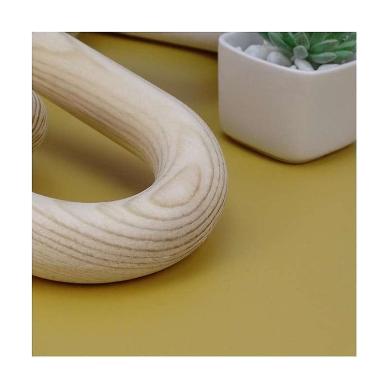 Wooden Chain Link Home Decor Hand 5-ring Art Craft Ornament Fortable Tray Farmhouse Office Rustic W