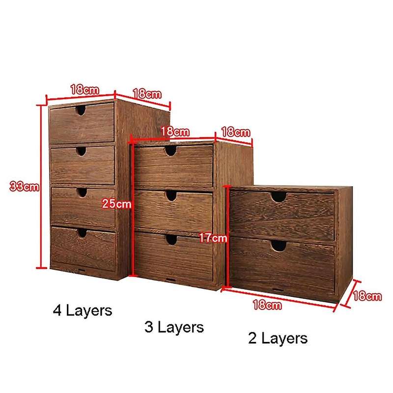 Wooden Box Storage Drawer Wooden Chest of Drawers Jewelry Cosmetics Organizer Office Home Decoration