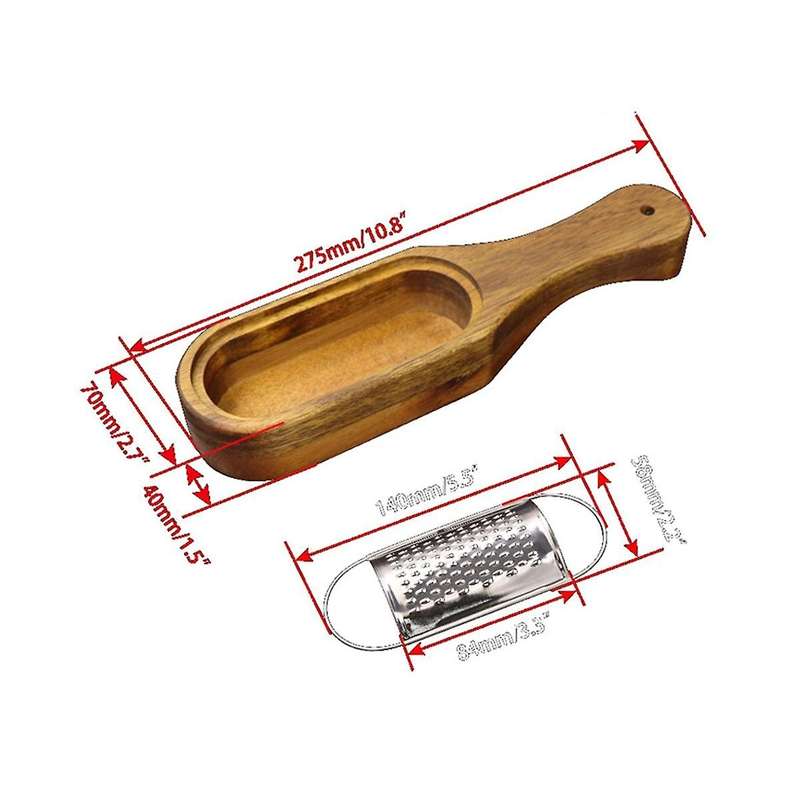 Wooden Cheese Grater with Handle,rustic Brown Cheese Shredder with Storage Space, for Cheese Lemon