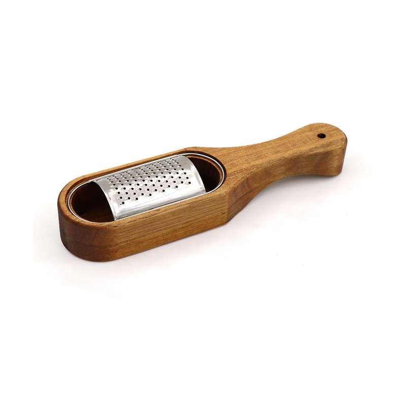 Wooden Cheese Grater with Handle,rustic Brown Cheese Shredder with Storage Space, for Cheese Lemon