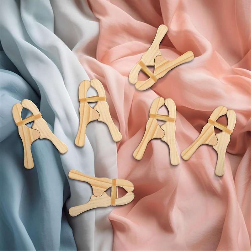 Wooden Clips,Curtains, Wardrobes, Balcony, Baby and Children'S Clothes,Sheets,Anti-Slip, Wooden Clip