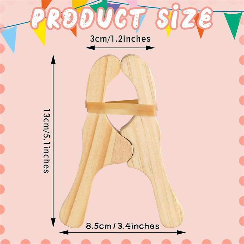 Wooden Clips,Curtains, Wardrobes, Balcony, Baby and Children'S Clothes,Sheets,Anti-Slip, Wooden Clip