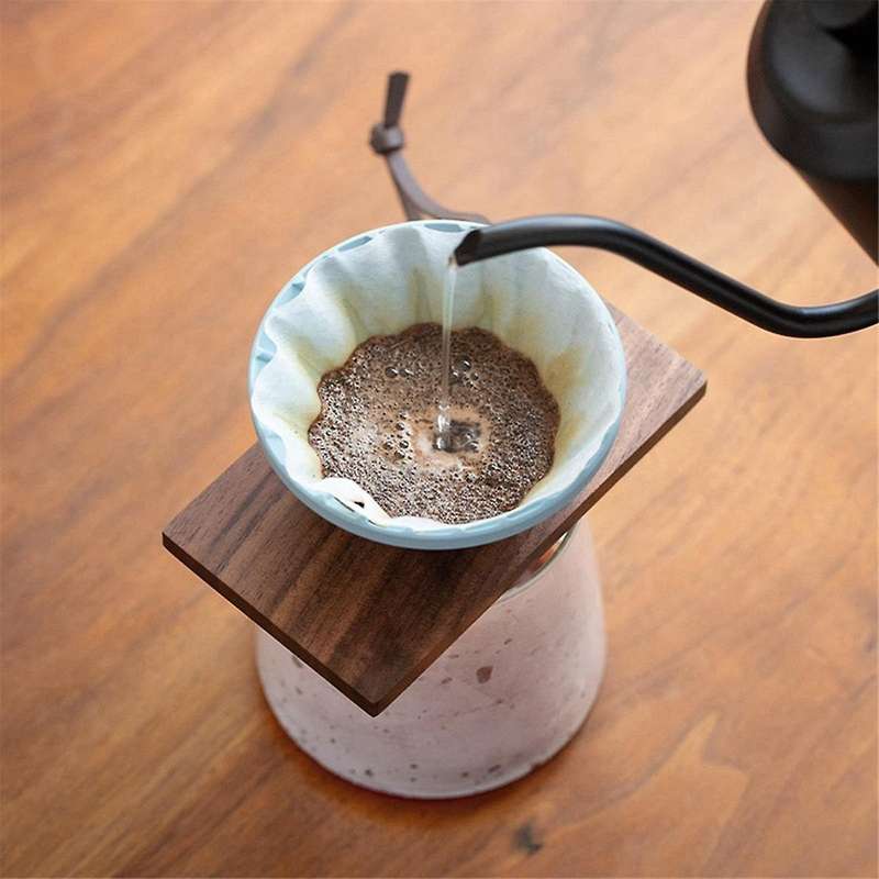 Wooden Coffee Filter Cup Holder Solid Wood Drip Filter Decorative Coffee Powder Filter Paper Holder