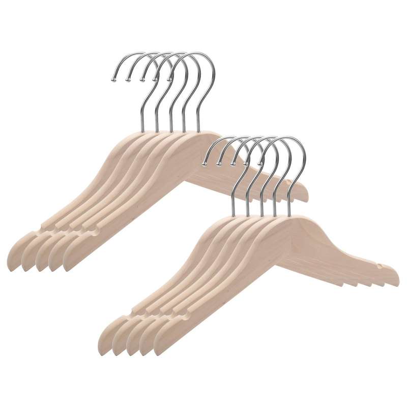 Wooden Children's/Children's Hangers (10 Pack) and Durable Wooden Baby/Parenting Hangers-12.5 Inch-