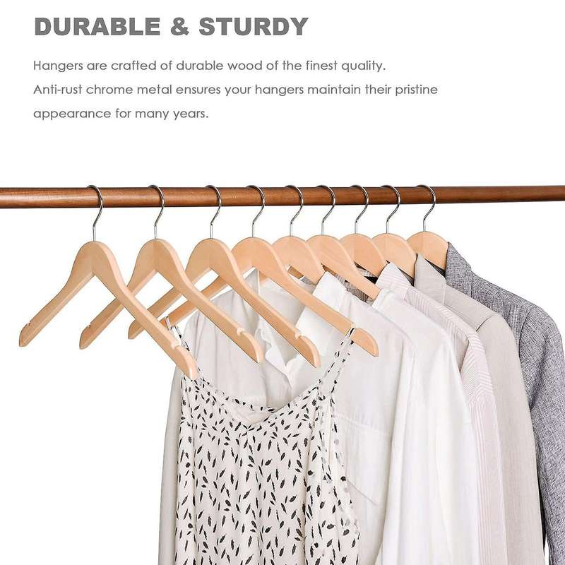 Wooden Children's/Children's Hangers (10 Pack) and Durable Wooden Baby/Parenting Hangers-12.5 Inch-