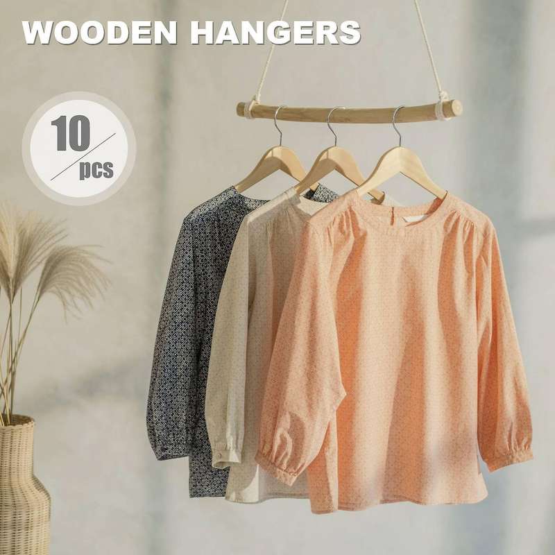 Wooden Children's/Children's Hangers (10 Pack) and Durable Wooden Baby/Parenting Hangers-12.5 Inch-