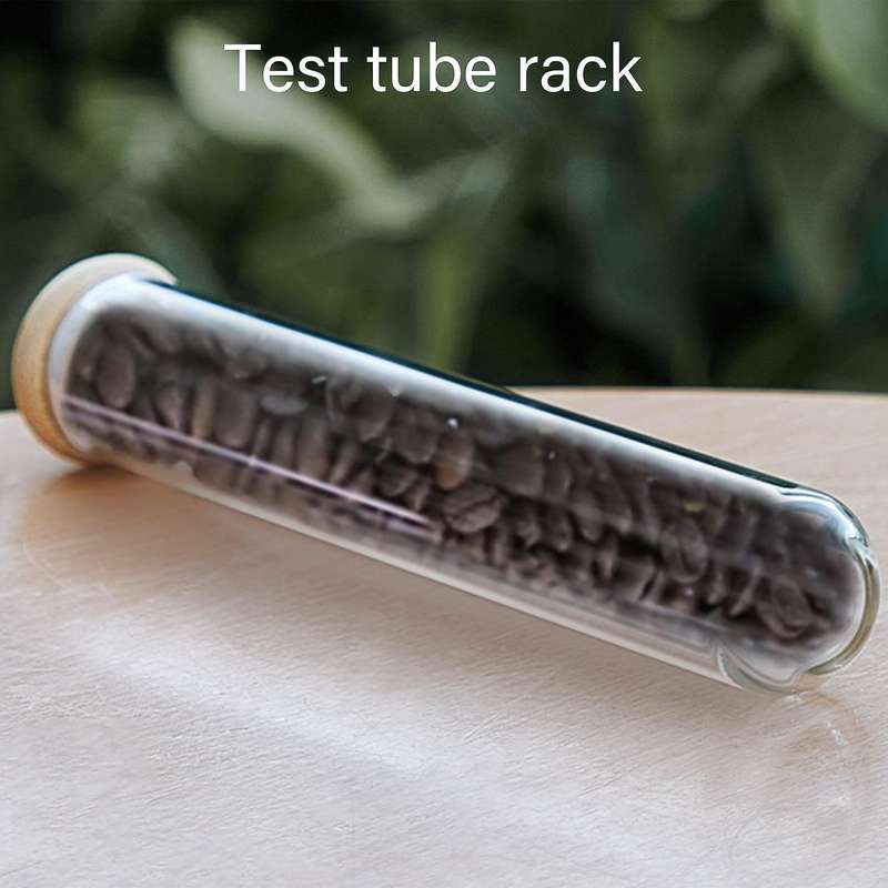 Wooden Coffee Beans Tea Display Rack Stand Glass Test Tube Sealed Storage Decorative Ornaments Cere