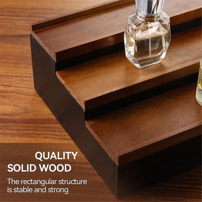 Wooden Cologne Display Stand Organizer for Men,3 Tier Cologne Display with Drawer Storage, Perfume D